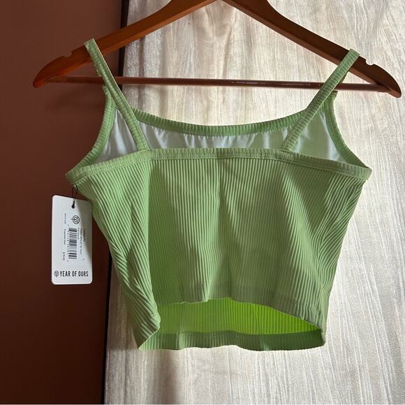 Year of Ours Ribbed Bralette Tank Top Athletic‎ Pistachio Green NWT Size L - Picture 4 of 5